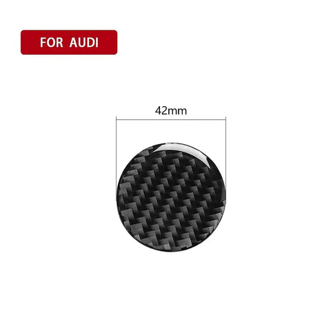 Carbon Fiber Interior Central Control Multimedia Knob Cover Trim For Audi A3 A4 2014 2019 42mm diameter