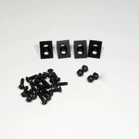 Top Notch Voron 2.4 Extrusion Frame Kit With Tight Fit Fasteners For 3D Printer featuring black fasteners and spacers.
