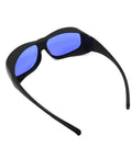 Kickass Laser Safety Glasses Optical Density Four Plus For 585 And 595 Nm Pulsed Dye Lasers Clear Polycarbonate Lenses, side view.