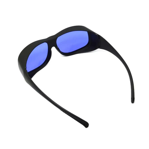 Kickass Laser Safety Glasses Optical Density Four Plus For 585 And 595 Nm Pulsed Dye Lasers Clear Polycarbonate Lenses, side view.