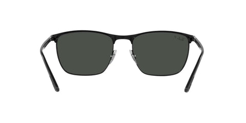 Unisex Square Sunglasses With Polarized Lenses, Matte Black On Black Frame, Dark Grey Tint, 57mm Lens Width, front view