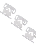 3 Pack Spring Loaded Door Latch Ball Roller Catch Set in white ABS plastic for cabinets, cupboards, and drawers, top view