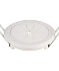 Front view of white 2-inch Spring-Lock cable pass port, electronics accessory by Amazon.