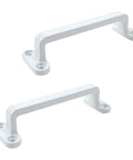 Heavy Duty Zinc Alloy Sliding Barn Door Handle For Glass Doors And Garage Gates White Finish 2 Pack 4.72 By 1.46 By 1.06 Inches Rust Resistant