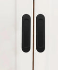 4 Pack Recessed Door Pulls With Strong Adhesive For Sliding Closet Doors And Panel Doors, installed flush on white sliding doors