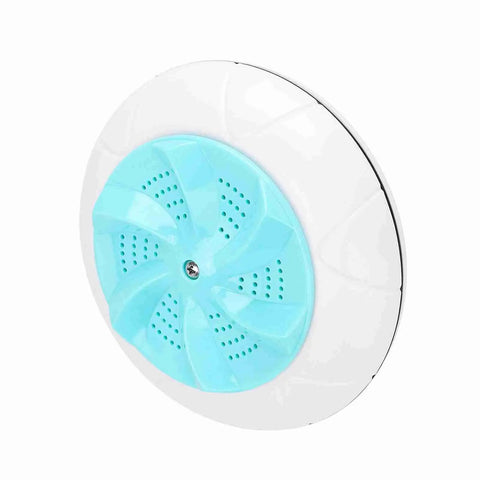 Portable USB Mini Washing Machine With Turbo Hydro And Ultrasonic Vibes For A Sick Clean On Delicates Compact green washing unit with blue turbine.