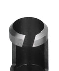 Close-up view of high carbon steel bit from Top Shelf Eight Piece Cork Drill Bit Set, showcasing precision edge for woodworking.