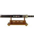 Wooden Katana Wall Mount Sword Stand For Samurai Swords Display Rack Holder Ancient Chinese Style Hanger 1 Layer Black