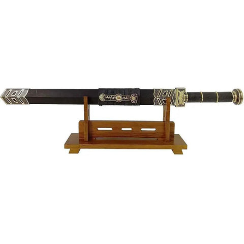 Wooden Katana Wall Mount Sword Stand For Samurai Swords Display Rack Holder Ancient Chinese Style Hanger 1 Layer Black