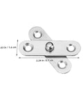 Heavy Duty Stainless Steel Pivot Hinges For Invisible Doors And Hidden Swivel Hinge, 10 Pcs for Bookcases and Furniture, dimensions shown