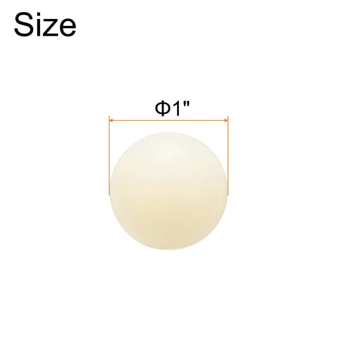 Twenty Pack Nylon Bearing Balls One Inch Diameter Solid Plastic Sphere Precision Engineering Grade showing size measurement of 1 inch.