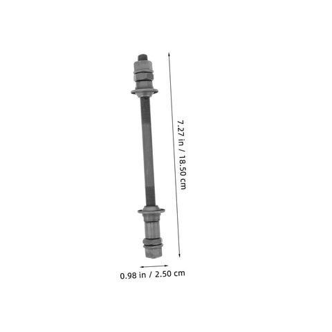 Beefy Heavy Duty Solid Rear Axle Kit For Mountain Bikes With Hub Ball Bearings, 185mm Grey, Universal Fit, Durable and Stable