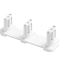 Sliding Closet Door Floor Roller Guide With Adjustable Width Three-Roller System For Bypass Doors, Easy Install, White Finish.
