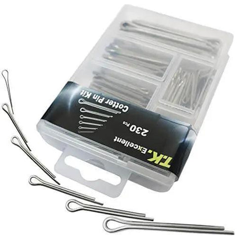 304 Stainless Steel Cotter Pins Set 230 Pcs Assortment Kit Quick Install Retaining Pins And Hairpins Clips in plastic box
