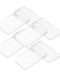 Big Time Game Change 32 Piece Clear Plastic Leveling Shims For Furniture Stabilizers and Wobble Free Leg Adjusters stacked at an angle.