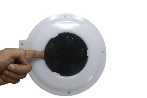 Close-up of carbon filter of 3 In 1 Solder Smoke Absorber And Fume Extractor With Dimmable LED Light For Soldering Station