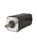High Performance Industrial Brushless DC Motor 24 Volt 105 Watt Low Noise Automation Part Custom Speed Drive For Smooth High Efficiency Machinery Runs Cold close-up view with metal shaft and black casing.