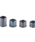 Four steel inserts from Beefed Up Thread Repair Kit With Reamer And Tap For Damaged Threads, Four Steel Inserts For Reliable Long Lasting Restoration, Precise Fit, Easy To Use.