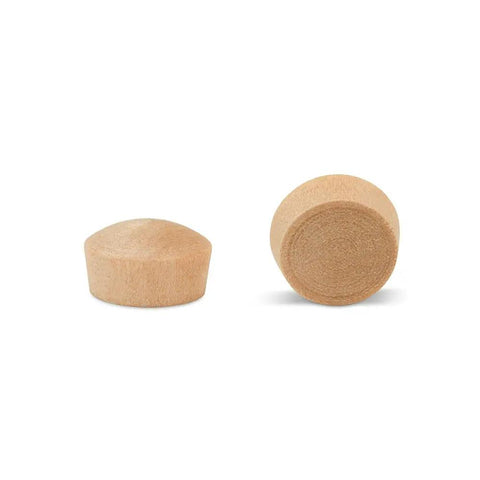 Half Inch Maple Round Head Screw Hole Plugs Pack Of 100 Wood Screw Covers For A Neat Slightly Raised Finish On Cabinets, Furniture, And DIY Woodworking Projects Providing A Subtle Raised Look That Complements Any Wood Finish close-up view