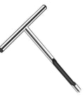 Stainless Steel Soil Sampler Probe with T-Handle for easy garden, lawn care, and farm soil testing, shown at side angle.