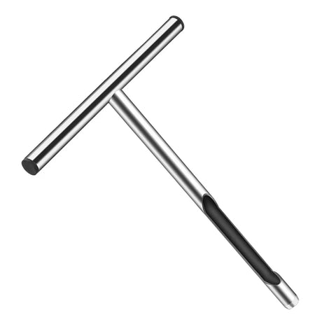 Stainless Steel Soil Sampler Probe with T-Handle for easy garden, lawn care, and farm soil testing, shown at side angle.