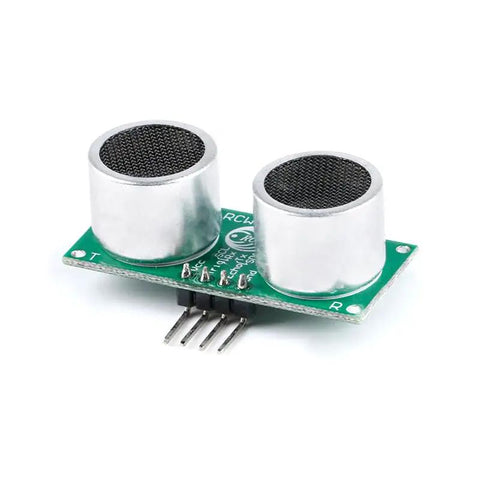 4 Pack RCWL-1601 Ultrasonic Sensor Module Open Ranging Module Compatible With HC-SR04 Low Power 3V-5V 2.2mA Compact 40x18mm 4.5M Far Range Great For Arduino Makers And Robotics Drones, front view of sensor module with pins visible