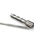 Two-piece set: 1/2 in x 2 in HSS annular cutter with spiral flutes and Weldon-shank drill bit.