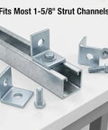 10 Pack Heavy Duty L Shaped Connector Brackets With Two Holes For Standard One And Five Eighths Inch Strut Channels