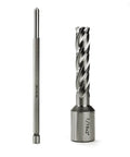 Two-piece set: 7/16 in HSS annular cutter (2 in depth) and 7/16 in Weldon shank mag drill bit with pilot pin
