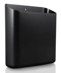 Black durable plastic Magnetic Laundry Storage Bin with Large Lint Holder, space-saving trash container wall mount view.