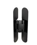 Adjustable Invisible Door Hinge For Wooden Doors Heavy Duty Hidden Cross Hinge in sleek black finish, showcasing silent operation.