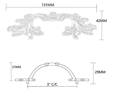 Top Notch Vintage Arched Cabinet Pull With Heavy Duty Antique Bronze Finish That Really Levels Up Your Kitchen Cabinets Or Bathroom Drawer Hardware For Daily Use, dimensions shown.