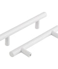 Bright White 5 Pack Closet Door Handles 3.75 Inch Center Pulls for Cabinets and Drawers Easy Install Aluminum Alloy