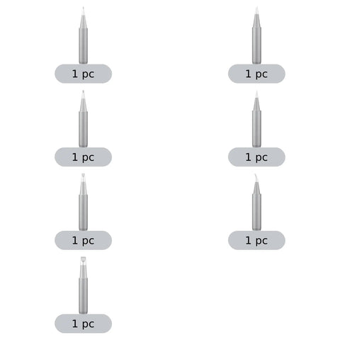 7 Piece Soldering Tip Set With Matte Frosted Flat, Curved And Pointed Bits For Fine Joints And Hard To Reach Angles, Perfect For Electronics Repairs And DIY Projects, 0.16 Inch Inner Diameter, Anti Oxidation Tips For Rework Stations, 1 pc each