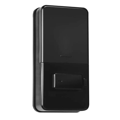 Sleek Matte Black Keyless Entry Door Lock With IC Card Reader And Touchpad Keypad Tough As Nails Electronic Deadbolt profile view