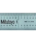 5R Graduation Steel Rule With Satin Chrome Finish One Inch Wide And Three Sixty Fourth Inch Thick High Visibility Readings In One Thirty Second One Sixty Fourth One Tenth And One Hundredth Inch For Precise Woodworking And Metalworking stainless steel ruler shown flat