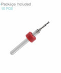 Go To 1/8 Inch Shank Tungsten Carbide PCB Drill Bit Set with red ring, ideal for CNC engraving and drilling, 1.4mm cutting edge, 10 pieces