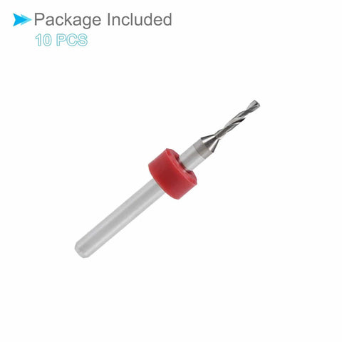 Go To 1/8 Inch Shank Tungsten Carbide PCB Drill Bit Set with red ring, ideal for CNC engraving and drilling, 1.4mm cutting edge, 10 pieces
