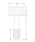Technical drawing of M6 x 35mm Captive Screws With Hex Socket Cap Head Stainless Steel 5 Pack For Panels And Electronics, side view.