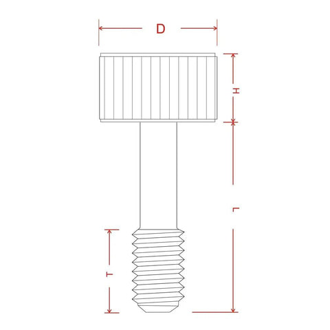 Technical drawing of M6 x 35mm Captive Screws With Hex Socket Cap Head Stainless Steel 5 Pack For Panels And Electronics, side view.