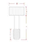 Built Tough M8 X 45mm Stainless Steel Captive Screws With Hex Socket Cap Head And Plain Washers side view with dimensions shown.