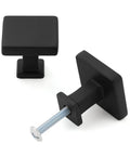 Matte Black Cabinet Knobs Set Of 10 Square Single Hole Pulls Built To Last For Kitchens And Bathrooms Durable Metal Hardware That Stays Rugged In Humid Environments Fits Standard Cabinets Easy Install, square matte black metal cabinet knob with screw