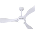 Cool 52 Inch White Ceiling Fan With Lights And Remote 3 ABS Blades Quiet 6 Speed Reversible DC Motor Low Profile Modern Ceiling Fan For Living Room And Bedroom