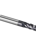 4mm CNC carbide end mill with 4 flutes, metallic silver finish