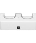 Noiseless Dual Charging Station For Game Remotes, Eco Friendly White Battery Dock With 2800mAh Capacity, Durable ABS, Compact Clutter Free Design
