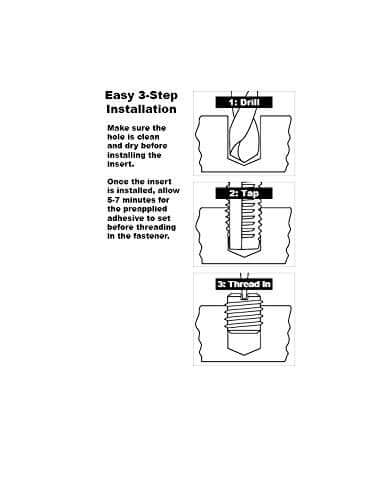 EZ-329-4 Thread Repair Kit For Metal And Carbon Steel Threaded Inserts One Quarter Twenty installation steps diagram