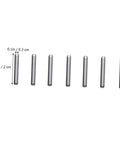 Close-up of metal shafts from 40 Piece DIY Robot Drive Shaft Kit For RC Robots Short Axle Steering Gears Metal Build Upgrade