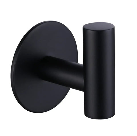 Heavy Duty Adhesive 304 Stainless Steel Robe Hooks Two Pack Matte Black Brushed Finish Wall Mount Coat Hangers