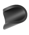 Close-up of a Tough Black Rubber Damping Gasket Pads Set Ten Pcs Three Millimeter Thick Solid Round Plates with a curved edge.