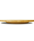 20 Inch Extra Large Bamboo Lazy Susan Turntable Round Rotating Serving Tray For Kitchen And Dining Tables Ideal For Parties Eco Friendly Solid Bamboo Construction With Smooth Spin And Durable Heavy Duty Support, side view